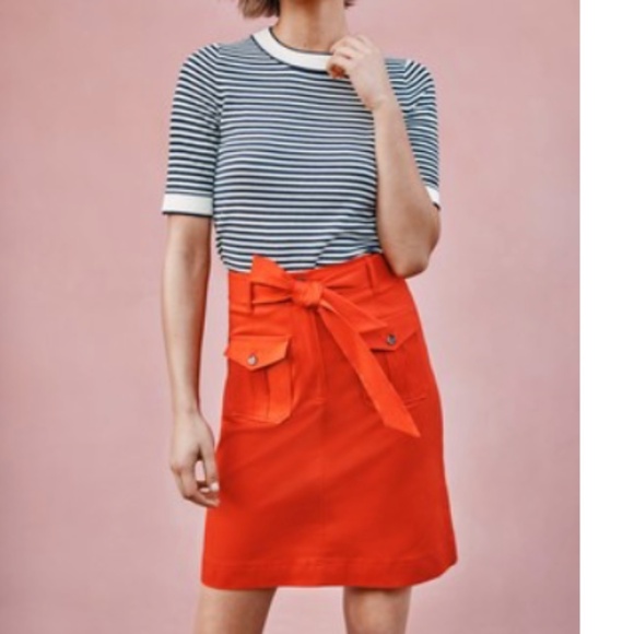 Boden Cecily twill belted pocket skirt T0559 8L - Picture 2 of 4